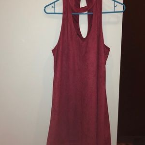 Red velvet looking key hole swing dress!